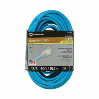 Southwire 2578SW000X 12/3 50' Sjtw Extensioncord Green Lighted End