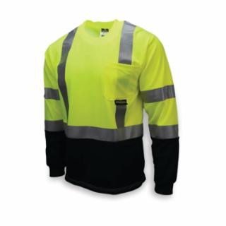 Radians ST21B-3PGS-3X Cl3 Blk Bottom L/S T-Shirt Grn 3X