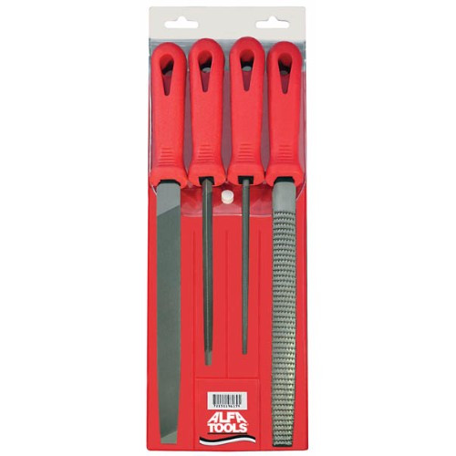 Alfa Tools F65160HP 4pc File Kit W/Handles In Pouch