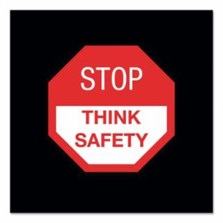 Notrax 194STS35BL 194 Stop Think Safety Vertical 3X5 Black