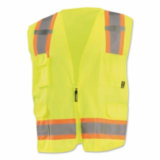 Occunomix ECO-ATRANS-YS Class 2 Solid Vest 2 Tone Zip Close Sm Yel