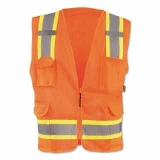 Occunomix ECO-ATRNSM-OS Class 2 Mesh Vest 2 Tone Zip Close Sm Or