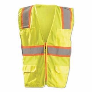 Occunomix LUX-ATRANS-YXL Vest Solid 2Tonetape Zipper Cl2 Yel XL