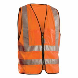 Occunomix LUX-SSFS-O4X Class 2 Solid Vest 2 Belly Bands Zip Yel 4X