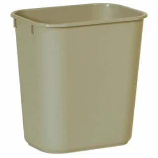 Rubbermaid Commercial FG295500BEIG Wastebasket Small Rect 14Qt/13L Beig (12 EA)