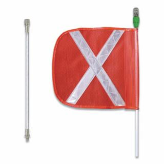Checkers FS10XL-SPQD-O Wrng Whip10'Light12" Orange Flagwht Xsplit