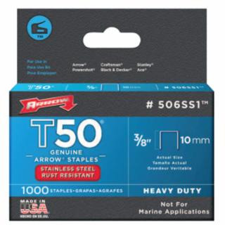 Arrow Fastener 506SS1 83538 T50 Ss Staples 3/8"X.050 1-000/Pack (1 PK)