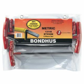 Bondhus 13148 Btx 50 mm  5Pc. T-Wrench Hex Set Balldriver (1 SET)