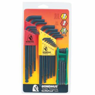 Bondhus 14138 Triple Pack L-Wrench & Fold-Up Set Combination (1 SET)