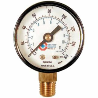 Coilhose Pneumatics GB14160 30256 0-160Psi 2"Gauge 1/4"Mpt Bottom Moun