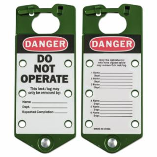 Brady 22075-G Labeled Lockout Hasps Green