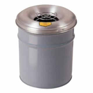 Justrite 26624G 4-1/2 Gallon Gray Cease-Fire Ash And Butt Recept