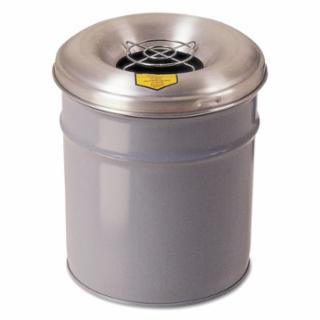 Justrite 26626G 6 Gallon Gray Cease-Fireash & Butt Receptacle