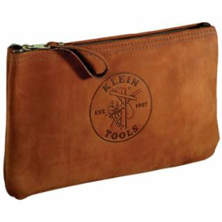 Klein Tools 5139L Zipper Bag, Top-Grain Leather Tool Pouch, 12-1/2-Inch