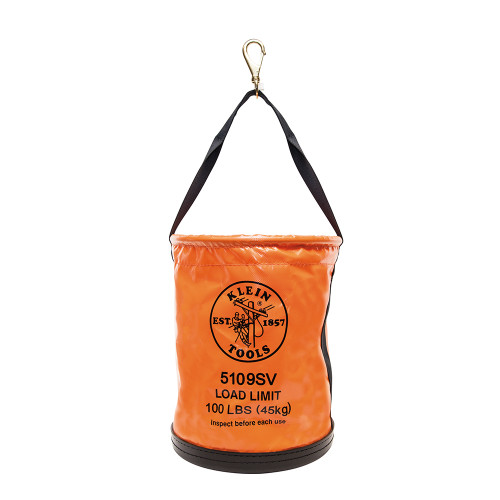 Klein Tools 5109SV Utility Bucket, Vinyl Tool Bucket with Swivel Snap, 12-Inch