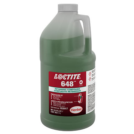 Loctite 1835917 648 Retaincomp.Pressfithighstren.Rapidcure 1L (4 EA)