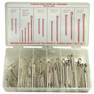 Precision Brand 12995 Stainless Steel Cotter Pin Assortment 124 Pieces (1 AS)