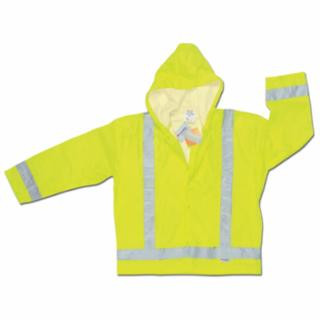 Mcr Safety 500RJHXL Lum .16 mm  Pu/Poly Jacetw/Att Hood Cls Iii Lime