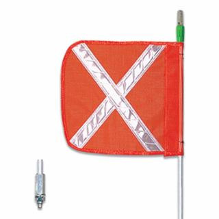 Checkers FS5XL-O Wrng Whip5'Light12" Ornflagwhite Xhex Base