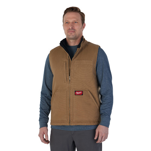 Milwaukee 801BR-M GRIDIRON Sherpa-Lined Vest - Brown M
