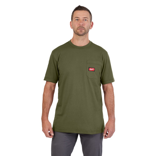 Milwaukee 605GN-M GRIDIRON Pocket T-Shirt - Short Sleeve Green M
