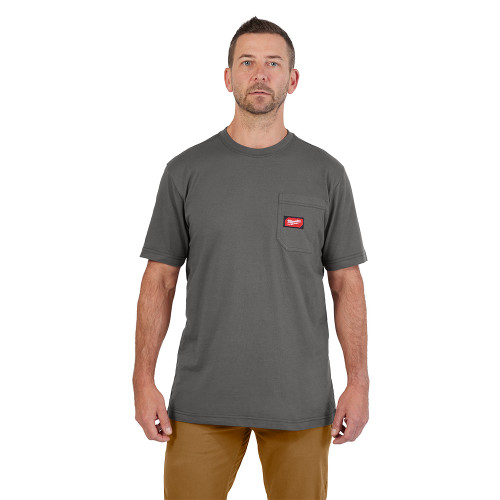Milwaukee 605G-2X GRIDIRON Pocket T-Shirt - Short Sleeve Gray 2X