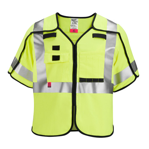 Milwaukee 48-73-5333 AR/FR Cat. 1 Class 3 Breakaway High Visibility Yellow Safety Vest - 2XL/3XL (ANSI/CSA)