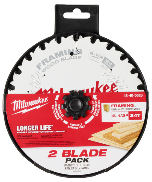 Milwaukee 48-40-0626 6-1/2 24T Framing Circular Saw Blade 2PK