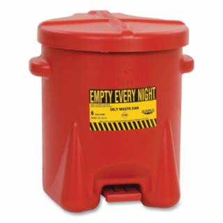 Eagle 933FL 6-Gal. Red Poly Oily Waste Can W/Foor Leve (1 CN)