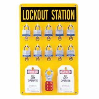 BRADY TEN LOCK STATION W/COMPONENTS  BLK/YELLOW