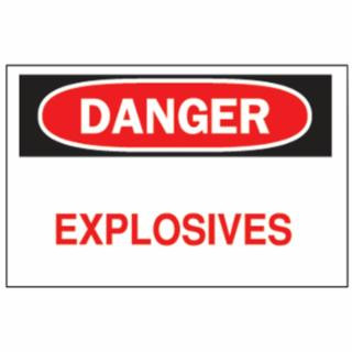 Brady 75639 10"X14" Fiberglass Danger Explosives Sign