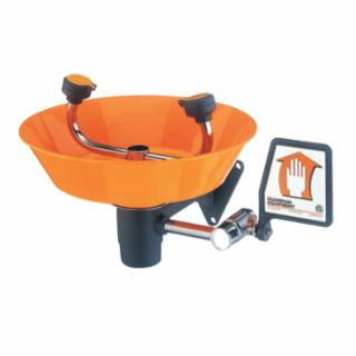GUARDIAN 2-HEAD EMERGENCY EYE WASH WALL MOUNT W/12" ORANG