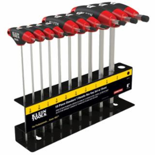 Klein Tools JTH610E Hex Key Set, SAE T-Handle, 6-Inch, with Stand, 10-Piece