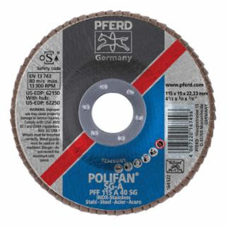 Pferd 62150 4-1/2 X 7/8 Polifan Sg Alu Ox Flat 40G