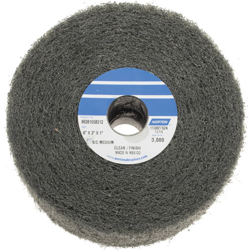Norton 66261058512 58512 6"X3"X1" Clean & Finish Wheel S/C Med
