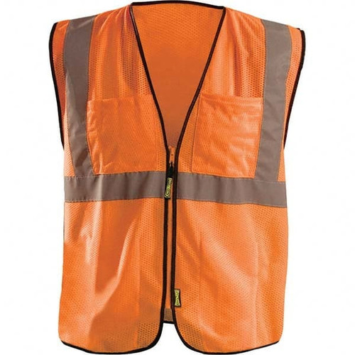 Occunomix ECO-GCS-OL/XL Vest Mesh Silver Tape Zipper Cl2 Or L/XL