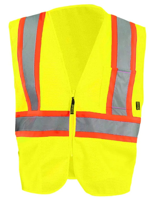 Occunomix ECO-IM2TZ-YXL Cl 2 Vest-Mesh-2Tone-Zip-2 Poc-XL-Y