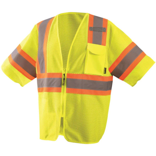 Occunomix ECO-IMZ32T-YS Class 3 Mesh Vest 2 Tone Zip Close Sm Yel