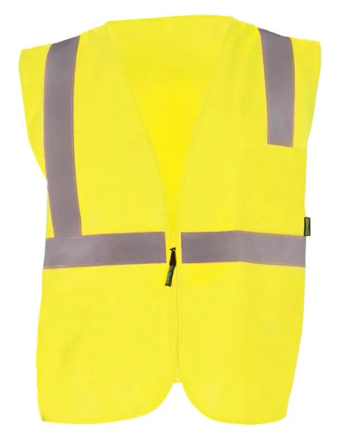 Occunomix ECO-ISZ-Y2X Cl 2 Vest-Solid-2"Bead-Zip-2 Poc-2X-Y
