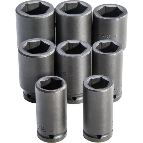 Proto J73102 Proto 3/4" Drive 8 Pc Deep Imp Socket St - 6 Pt (1 ST)