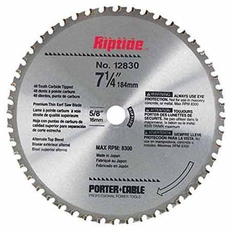 Porter Cable 12830 Riptide 7-1/4"X5/8" Metal Cutting Blade R