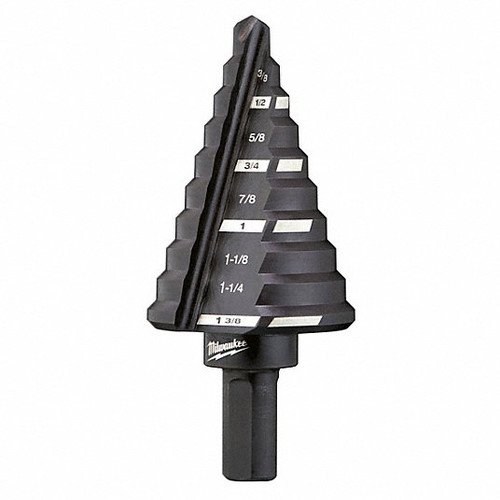 Milwaukee 48-89-9205 #5 Step Drill Bit, 1/4 in. - 1-3/8 in. x 1/8 in.