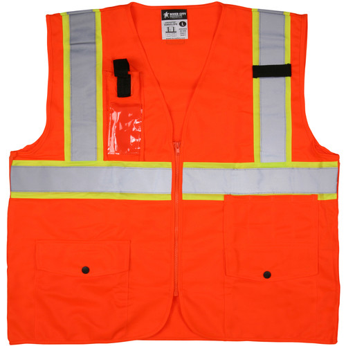 MCR SAFETY CLASS 2  SURVEYOR  FL ORAN SILV/LIM