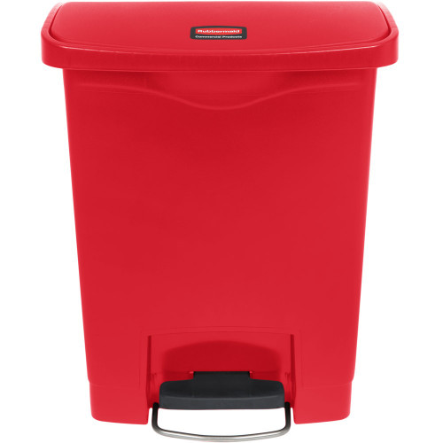 Rubbermaid Commercial 1883566 Slim Jim Step-On - 50L/13G Resin Frt Step Red