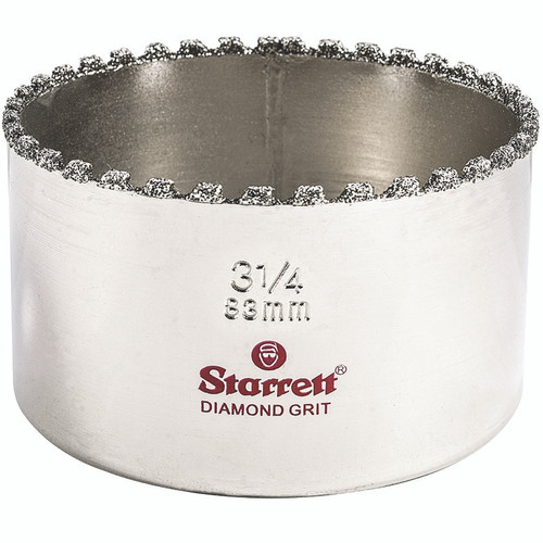 L.S. Starrett KD0314-N Diamond Grit Hole Saw 3-1/4" - 83 mm  Diameter