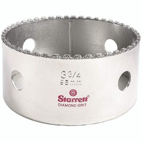 L.S. Starrett KD0334-N Diamond Grit Hole Saw 3-3/4" - 95 mm  Diameter