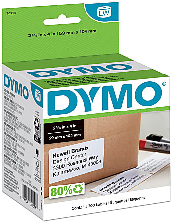 DYMO RHINO LABELWRTR SHPPNG LBL WHITE 2.31" X 4" 300 LBL/RL