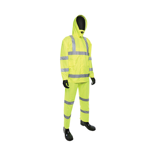 Pip 4033/XXXXL Fluor Green Poly Oxford/Pu 3Pcs Rainsuit Class 3