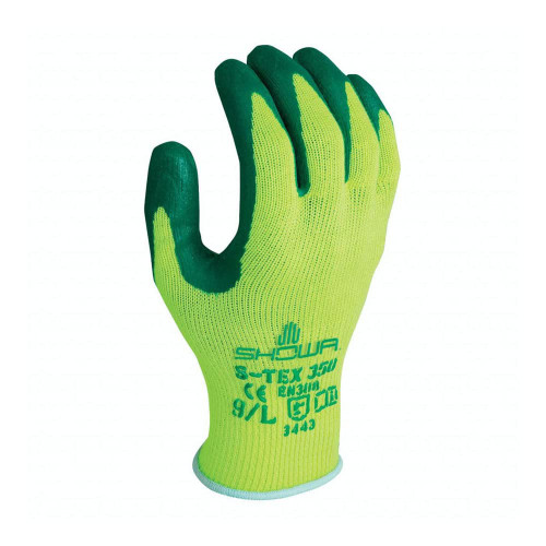 Showa S-TEX350XL-10 Disp Coating- Hi Vis Yellow/Green Co Dz6 (6 DZ)