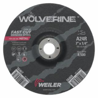 Weiler 56467 7 X 1/4 Wolv Ty27 Grindwhl A24R 7/8 Ah